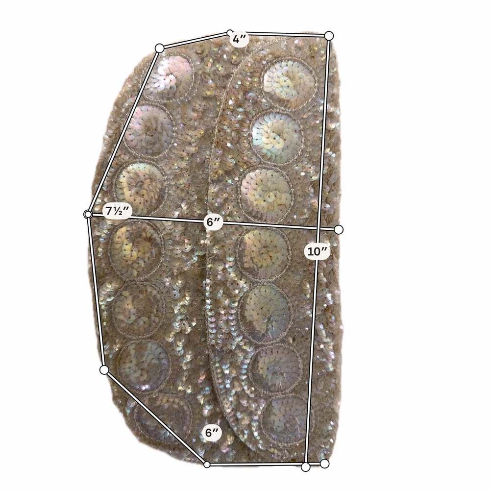 Vintage Silver Sequin and Bead Evening Clutch Bag with Chain Strap & Coin Purse - Picture 11 of 13